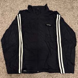 Vintage Nike Lined Windbreaker Men's L Black Front Pocket Swoosh Y2K Gray Tag